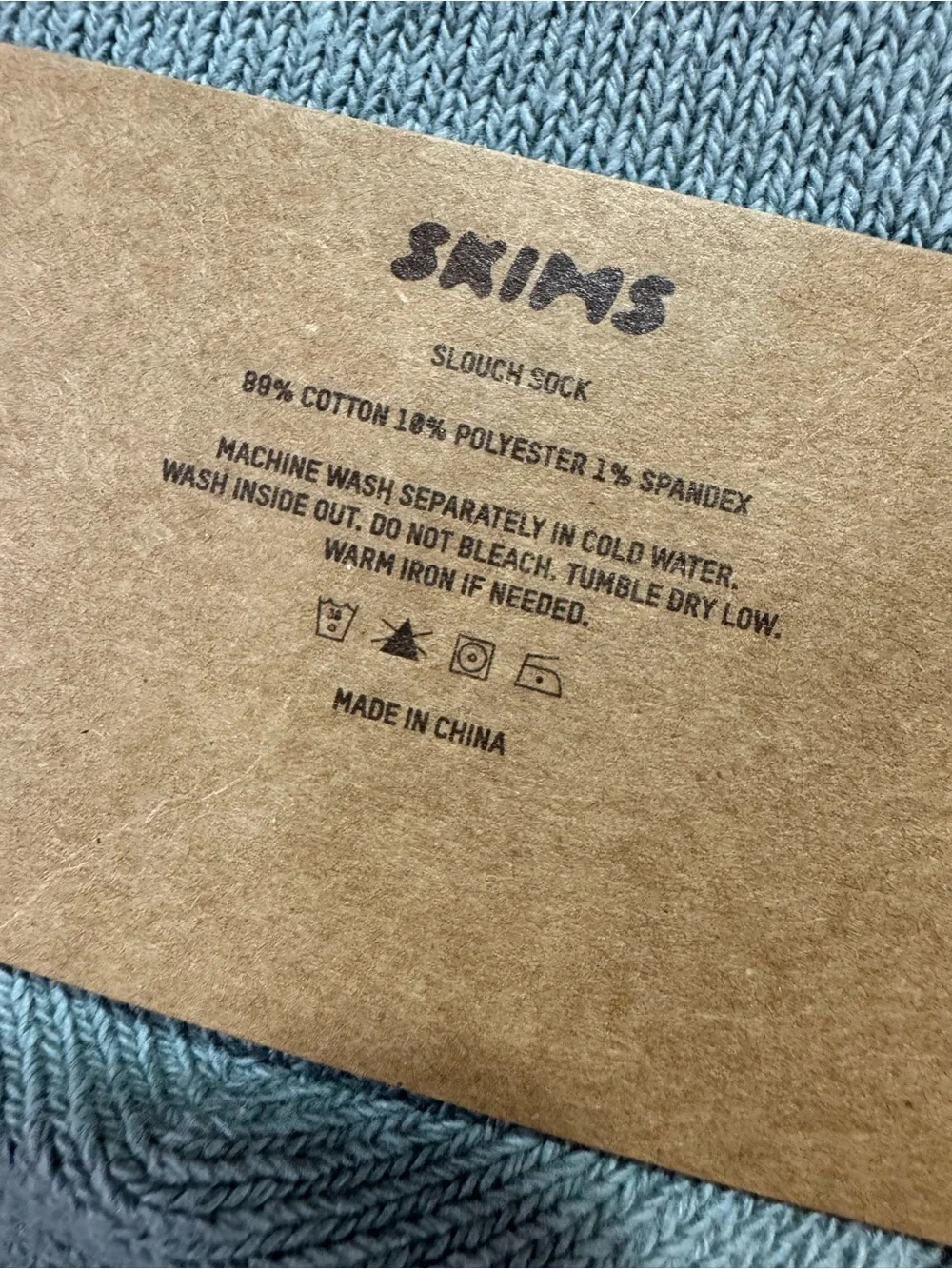 NWT 2 pair SKIMS slouch socks, blue and sage